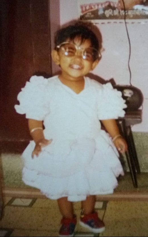 Bride's childhood photo